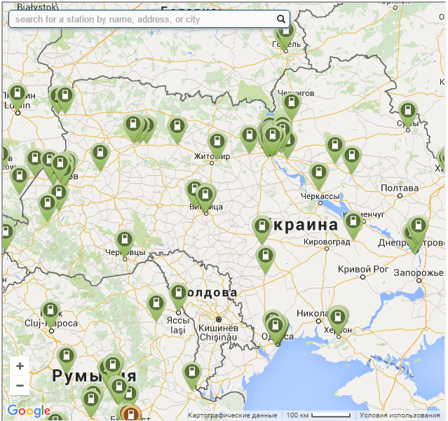 Карта электрозаправок в россии